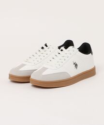U.S. POLO ASSN.（ユーエスポロアッスン）の「【U.S. POLO ASSN./ユーエスポロアッスン】ジャーマンスニーカー ブランドロゴ ローカット PUレザー シンプル きれいめ カジュアル 通勤 通学（スニーカー）」