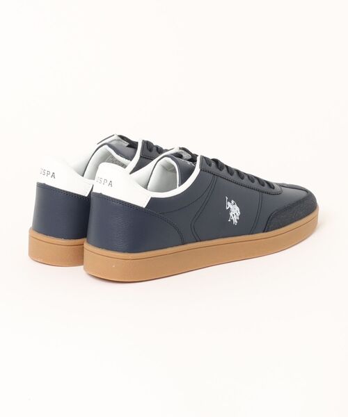 U.S. POLO ASSN.(ユーエスポロアッスン)の「【U.S. POLO ASSN./ユーエスポロアッスン】ジャーマンスニーカー ブランドロゴ ローカット PUレザー シンプル きれいめ カジュアル 通勤 通学(スニーカー・メンズ・ホワイト/ベージュ/ネイビー・25.5cm/26.5cm/26cm/27cm/28cm/25cm)」の4枚目の写真