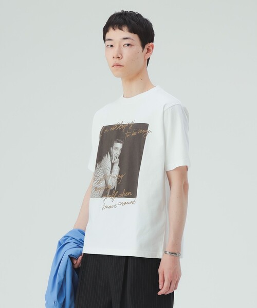 BEAMS HEART（ビームスハート）の「【6/18値下げ】エルヴィス フォト メッセージ Tシャツ（ユニセックス）（Tシャツ/カットソー・メンズ・ブラック/ホワイト・LARGE/MEDIUM/SMALL）」の5枚目の写真