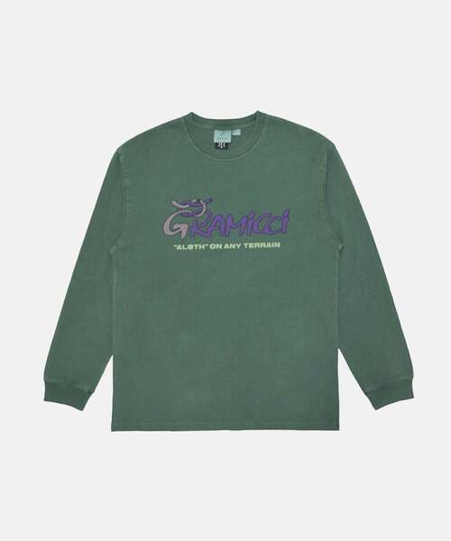 Gramicci（グラミチ）の「Gramicci & ALWAYTH AL8TH GRAPHIC L/S T-SHIRT / グラミチアンドオルウェイズグラフィックロングスリーブTシャツ Gramicci グラミチ（Tシャツ/カットソー・メンズ・グリーン/レッド・S/XL）」の2枚目の写真