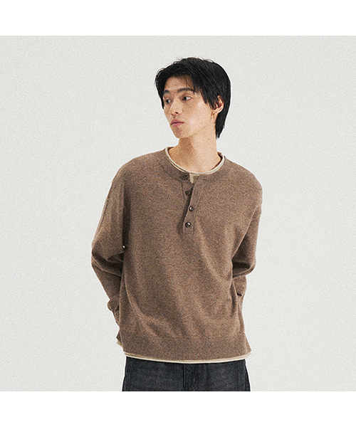 Рейяд — henley neck knit (brown)