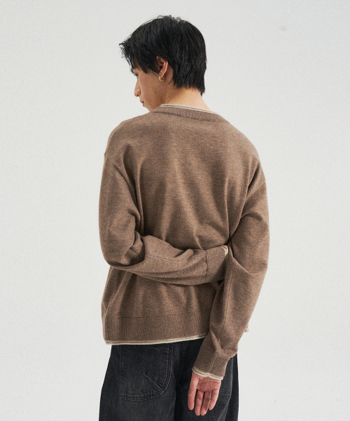 SLOWACID（スローアシッド）の「レイヤードヘンリーネックニット[ブラウン]（ニット/セーター・レディース・その他・SMALL/MEDIUM/LARGE）」の10枚目の写真