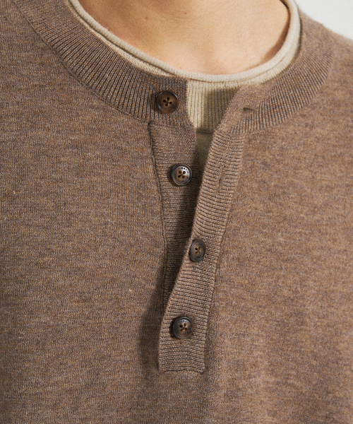 SLOWACID（スローアシッド）の「レイヤードヘンリーネックニット[ブラウン]（ニット/セーター・レディース・その他・SMALL/MEDIUM/LARGE）」の9枚目の写真
