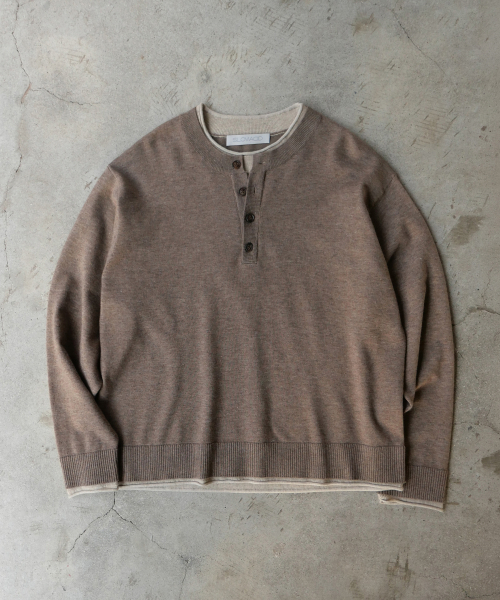 SLOWACID（スローアシッド）の「レイヤードヘンリーネックニット[ブラウン]（ニット/セーター・レディース・その他・SMALL/MEDIUM/LARGE）」の6枚目の写真