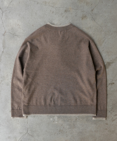 SLOWACID（スローアシッド）の「レイヤードヘンリーネックニット[ブラウン]（ニット/セーター・レディース・その他・SMALL/MEDIUM/LARGE）」の5枚目の写真