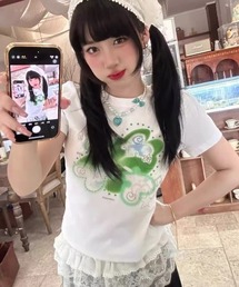 可愛い四つ葉プリントtシャツ