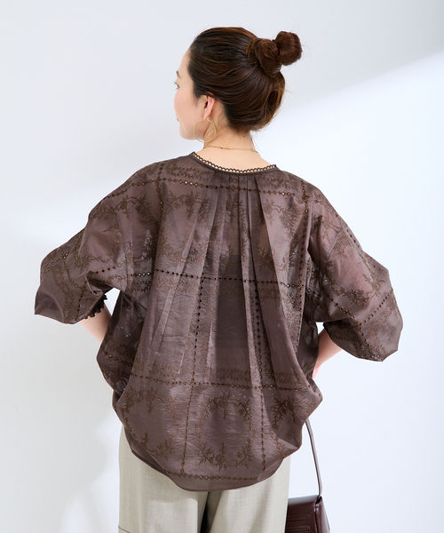 B.C STOCK(ベーセーストック)の「手洗い可 / ハンカチーフカフタンブラウス(シャツ/ブラウス・レディース・ブラック/ホワイト/ブラウン・FREE)」の21枚目の写真