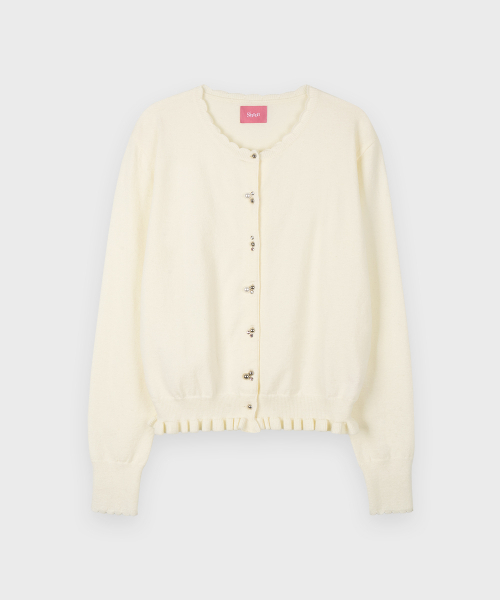 SINOON(シヌーン)の「Silver Pebble Cardigan (Ivory)(カーディガン/ボレロ・レディース・アイボリー・FREE)」の4枚目の写真