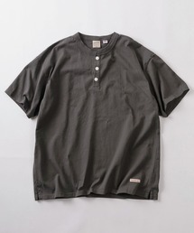 【75】【Goodwear/グッドウェア】ヘビーウェイト USAコットン ヘンリーネック 半袖Tシャツ/ビッグシルエット/ピスネーム