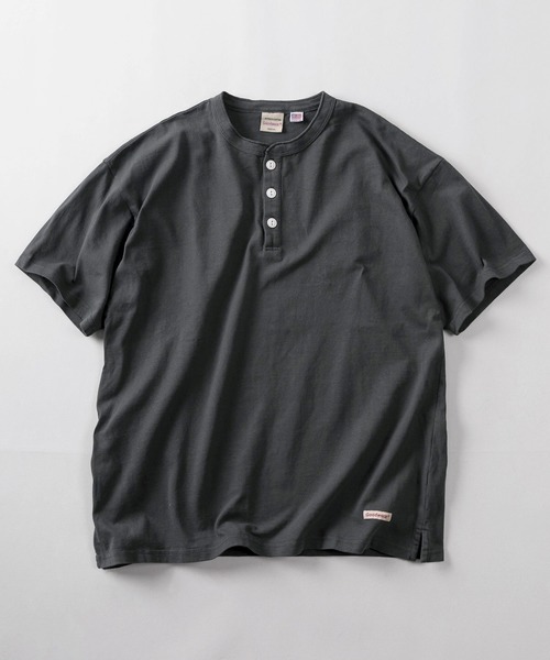 Goodwear(グッドウェア)の「【75】【Goodwear/グッドウェア】ヘビーウェイト USAコットン ヘンリーネック 半袖Tシャツ/ビッグシルエット/ピスネーム(Tシャツ/カットソー・メンズ・グレー/チャコールグレー/ブルー/ブラック/ホワイト/ダークグレー/ネイビー・L/XL/S/M)」の7枚目の写真