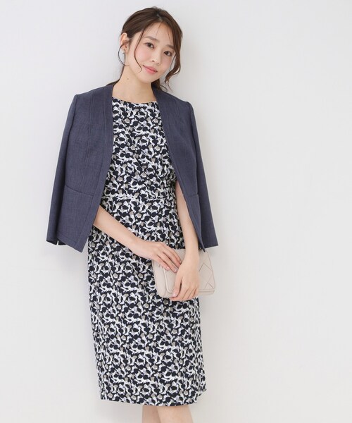 COUP DE CHANCE(クードシャンス)の「【手洗い可/日本製】タック入タイトワンピース(ワンピース・レディース・ピンク系1/ネイビー系/グレー系・40/38/36/34)」の12枚目の写真