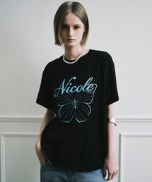 NICOLE BUTTERFLY SLEEVE TOP_BLACK MINT