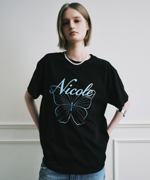 NICK&NICOLE(ニックアンドニコール)の「NICOLE BUTTERFLY SLEEVE TOP_BLACK MINT(Tシャツ/カットソー・レディース・その他・MEDIUM/LARGE)」の2枚目の写真