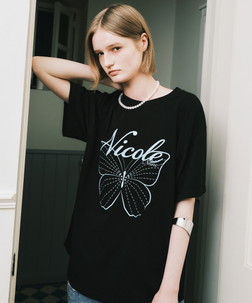 NICK&NICOLE(ニックアンドニコール)の「NICOLE BUTTERFLY SLEEVE TOP_BLACK MINT(Tシャツ/カットソー・レディース・その他・MEDIUM/LARGE)」の3枚目の写真