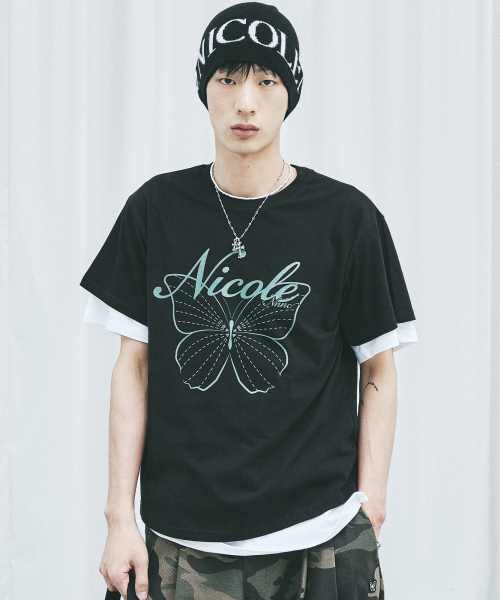 NICK&NICOLE(ニックアンドニコール)の「NICOLE BUTTERFLY SLEEVE TOP_BLACK MINT(Tシャツ/カットソー・レディース・その他・MEDIUM/LARGE)」の4枚目の写真