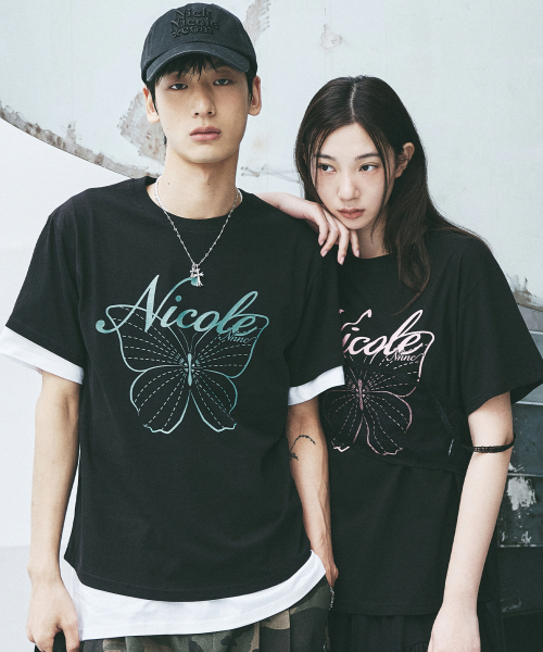 NICK&NICOLE(ニックアンドニコール)の「NICOLE BUTTERFLY SLEEVE TOP_BLACK MINT(Tシャツ/カットソー・レディース・その他・MEDIUM/LARGE)」の6枚目の写真