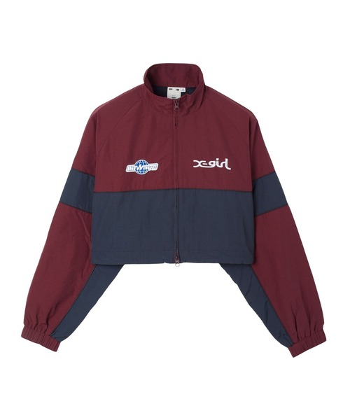 X-girl(エックスガール)の「2WAY SCRIPT LOGO TRACK JACKET(ブルゾン・レディース・ブラック/ベージュ/バーガンディー・S/M)」の6枚目の写真