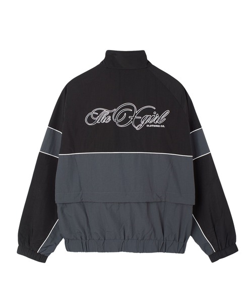 X-girl(エックスガール)の「2WAY SCRIPT LOGO TRACK JACKET(ブルゾン・レディース・ブラック/ベージュ/バーガンディー・S/M)」の5枚目の写真