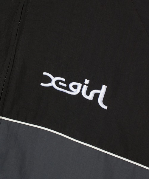 X-girl(エックスガール)の「2WAY SCRIPT LOGO TRACK JACKET(ブルゾン・レディース・ブラック/ベージュ/バーガンディー・S/M)」の9枚目の写真