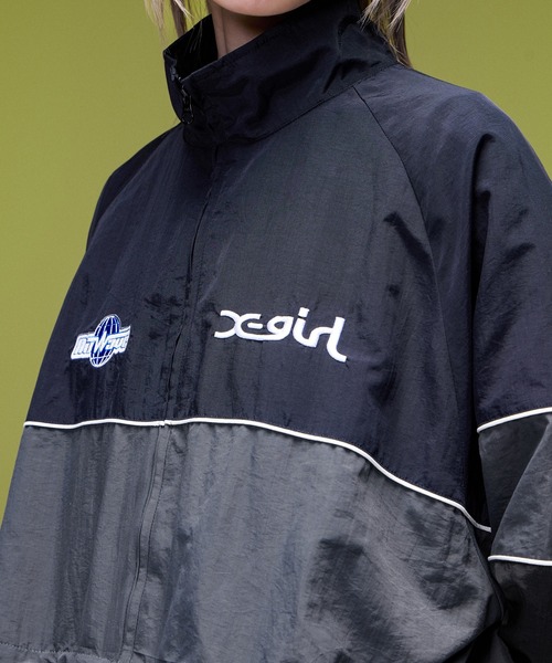 X-girl(エックスガール)の「2WAY SCRIPT LOGO TRACK JACKET(ブルゾン・レディース・ブラック/ベージュ/バーガンディー・S/M)」の20枚目の写真