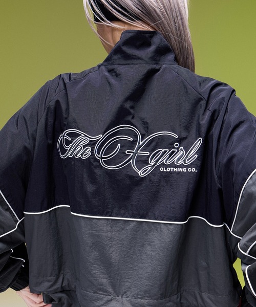 X-girl(エックスガール)の「2WAY SCRIPT LOGO TRACK JACKET(ブルゾン・レディース・ブラック/ベージュ/バーガンディー・S/M)」の21枚目の写真