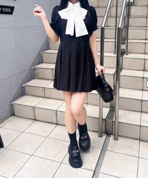 INGNI（イング）の「シャツドッキングプリーツミニワンピース