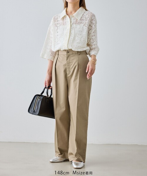 ROPE' PICNIC(ロペピクニック)の「【cahoさんコラボ】低身長・小柄さんサイズ ウエストタックチノパンツ(チノパンツ・レディース・ベージュ/カーキ・S/M)」の17枚目の写真