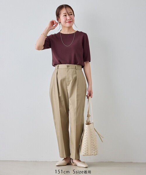 ROPE' PICNIC(ロペピクニック)の「【cahoさんコラボ】低身長・小柄さんサイズ ウエストタックチノパンツ(チノパンツ・レディース・ベージュ/カーキ・S/M)」の21枚目の写真