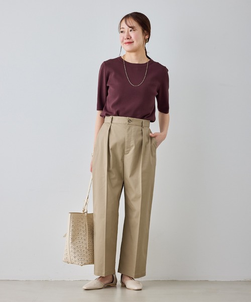 ROPE' PICNIC(ロペピクニック)の「【cahoさんコラボ】低身長・小柄さんサイズ ウエストタックチノパンツ(チノパンツ・レディース・ベージュ/カーキ・S/M)」の22枚目の写真