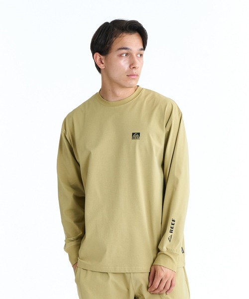 REEF（リーフ）の「REEF 1POINT LOGO RASH LS T 長袖ラッシュTシャツ / 別売りセットアップ対応【2026年春夏モデル】/リーフ水陸両用UVカットストレッチ長袖ロンT（Tシャツ/カットソー・メンズ・カーキ/ブラック/ホワイト・MEDIUM/LARGE/SMALL/X-LARGE）」の3枚目の写真