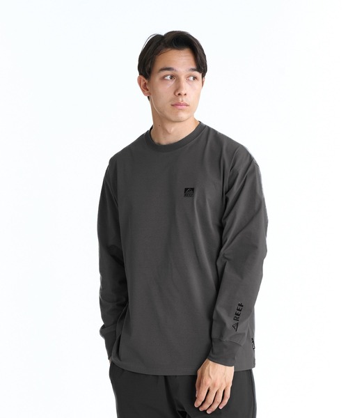 REEF（リーフ）の「REEF 1POINT LOGO RASH LS T 長袖ラッシュTシャツ / 別売りセットアップ対応【2026年春夏モデル】/リーフ水陸両用UVカットストレッチ長袖ロンT（Tシャツ/カットソー・メンズ・カーキ/ブラック/ホワイト・MEDIUM/LARGE/SMALL/X-LARGE）」の2枚目の写真