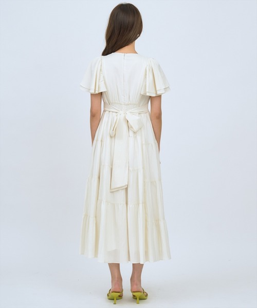 AND COUTURE(アンドクチュール)の「Vネック襟レースティアードワンピース(ワンピース・レディース・オレンジ/グリーン/レッド/オフホワイト/サックスブルー/ブラック・FREE)」の13枚目の写真