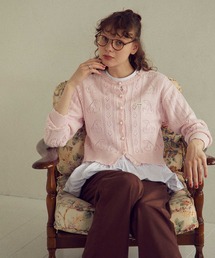 CHERRY OPEN KNIT CARDIGAN
