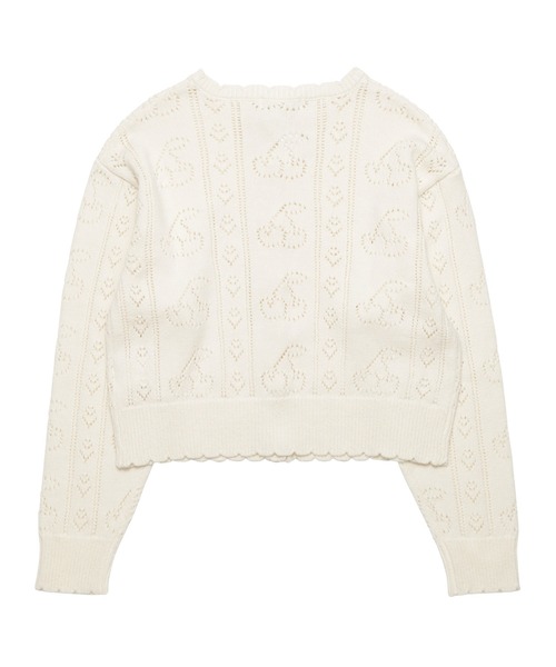 MILKFED.(ミルクフェド)の「CHERRY OPEN KNIT CARDIGAN(カーディガン/ボレロ・レディース・ホワイト/ブラック/ライトピンク・ONE SIZE)」の22枚目の写真