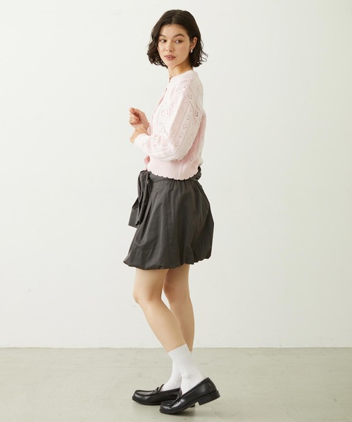 MILKFED.(ミルクフェド)の「CHERRY OPEN KNIT CARDIGAN(カーディガン/ボレロ・レディース・ホワイト/ブラック/ライトピンク・ONE SIZE)」の12枚目の写真