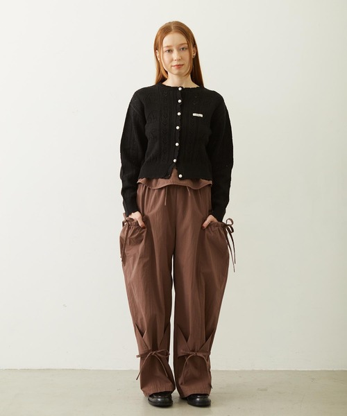 MILKFED.(ミルクフェド)の「CHERRY OPEN KNIT CARDIGAN(カーディガン/ボレロ・レディース・ホワイト/ブラック/ライトピンク・ONE SIZE)」の15枚目の写真