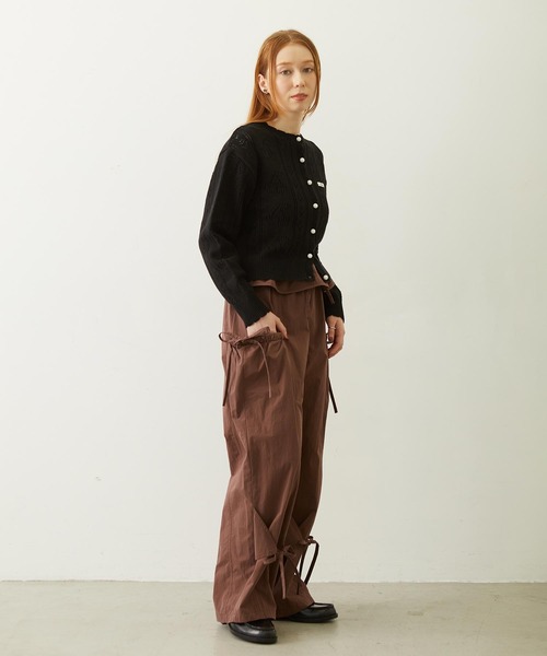 MILKFED.(ミルクフェド)の「CHERRY OPEN KNIT CARDIGAN(カーディガン/ボレロ・レディース・ホワイト/ブラック/ライトピンク・ONE SIZE)」の16枚目の写真