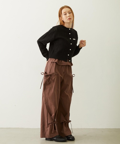 MILKFED.(ミルクフェド)の「CHERRY OPEN KNIT CARDIGAN(カーディガン/ボレロ・レディース・ホワイト/ブラック/ライトピンク・ONE SIZE)」の18枚目の写真