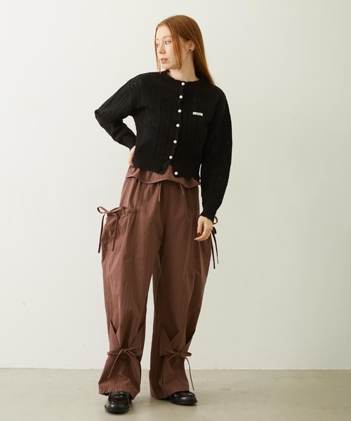 MILKFED.(ミルクフェド)の「CHERRY OPEN KNIT CARDIGAN(カーディガン/ボレロ・レディース・ホワイト/ブラック/ライトピンク・ONE SIZE)」の19枚目の写真