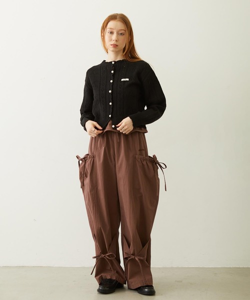 MILKFED.(ミルクフェド)の「CHERRY OPEN KNIT CARDIGAN(カーディガン/ボレロ・レディース・ホワイト/ブラック/ライトピンク・ONE SIZE)」の20枚目の写真