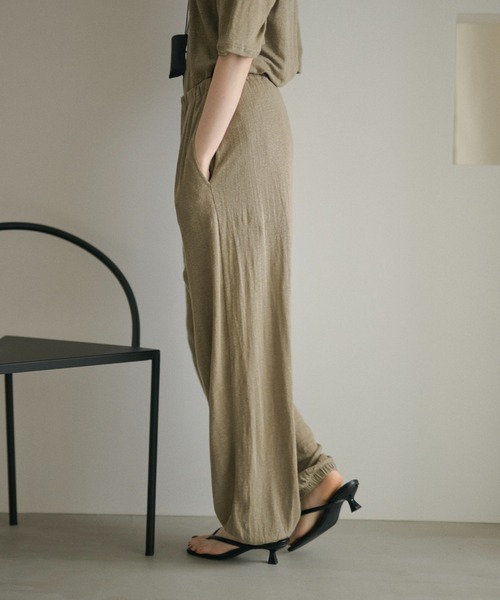 LAULEN(ローレン)の「gathered wide easy pants /ギャザーワイドイージーパンツ(その他パンツ・レディース・カーキ/ホワイト・FREE)」の5枚目の写真