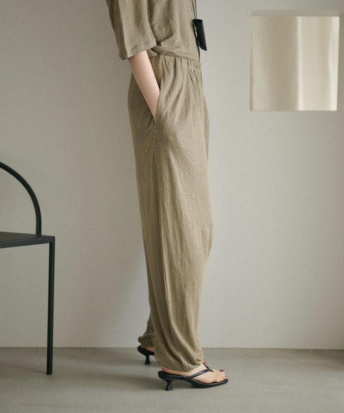 LAULEN(ローレン)の「gathered wide easy pants /ギャザーワイドイージーパンツ(その他パンツ・レディース・カーキ/ホワイト・FREE)」の7枚目の写真