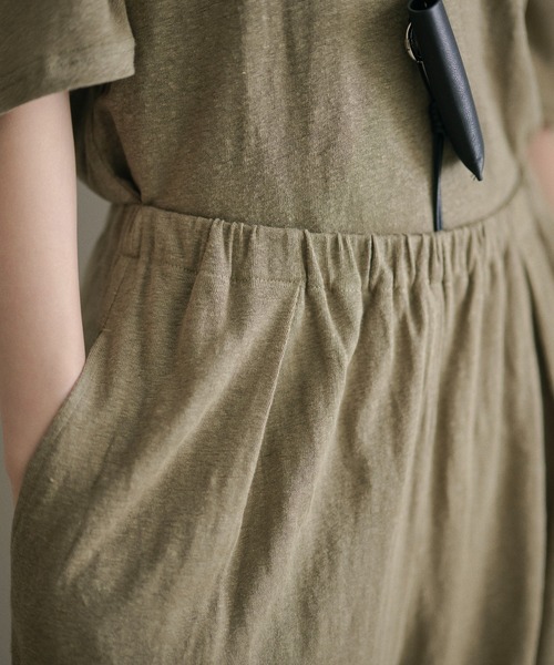 LAULEN(ローレン)の「gathered wide easy pants /ギャザーワイドイージーパンツ(その他パンツ・レディース・カーキ/ホワイト・FREE)」の8枚目の写真
