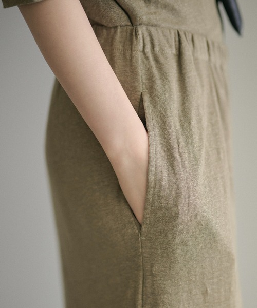 LAULEN(ローレン)の「gathered wide easy pants /ギャザーワイドイージーパンツ(その他パンツ・レディース・カーキ/ホワイト・FREE)」の9枚目の写真