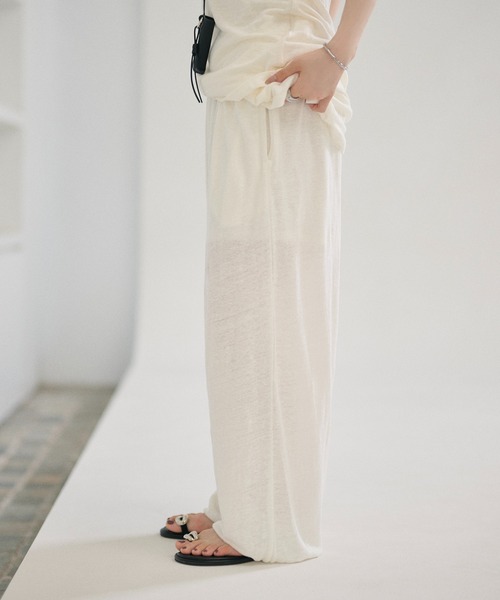 LAULEN(ローレン)の「gathered wide easy pants /ギャザーワイドイージーパンツ(その他パンツ・レディース・カーキ/ホワイト・FREE)」の13枚目の写真