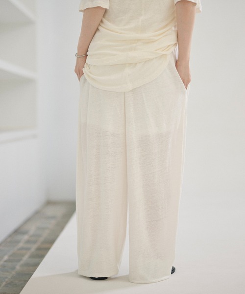 LAULEN(ローレン)の「gathered wide easy pants /ギャザーワイドイージーパンツ(その他パンツ・レディース・カーキ/ホワイト・FREE)」の14枚目の写真