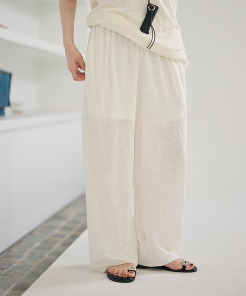 LAULEN(ローレン)の「gathered wide easy pants /ギャザーワイドイージーパンツ(その他パンツ・レディース・カーキ/ホワイト・FREE)」の16枚目の写真