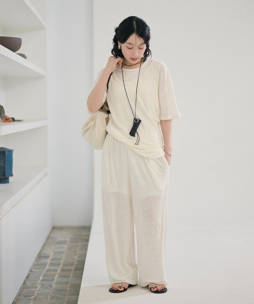 LAULEN(ローレン)の「gathered wide easy pants /ギャザーワイドイージーパンツ(その他パンツ・レディース・カーキ/ホワイト・FREE)」の17枚目の写真