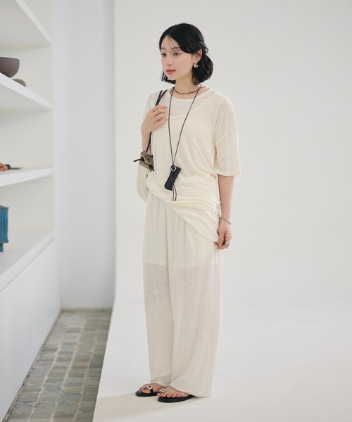LAULEN(ローレン)の「gathered wide easy pants /ギャザーワイドイージーパンツ(その他パンツ・レディース・カーキ/ホワイト・FREE)」の18枚目の写真