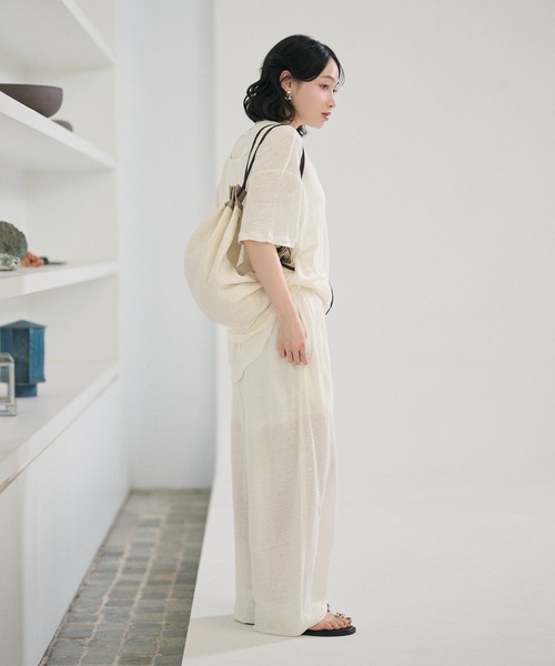 LAULEN(ローレン)の「gathered wide easy pants /ギャザーワイドイージーパンツ(その他パンツ・レディース・カーキ/ホワイト・FREE)」の21枚目の写真